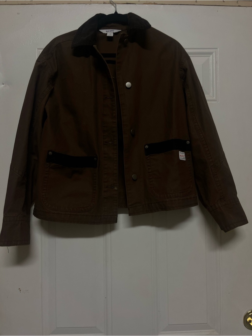 Old navy women’s Brown Canvas Jacket with Corduroy Collar